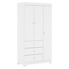 Guarda Roupa Infantil 99cm 3 Portas 3 Gavetas Duda Branco - Phoenix