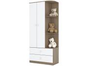 Guarda Roupa Infantil Amarelinha 2 Portas Rústico Branco Henn