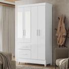 Guarda Roupa Infantil Ambiente Madri 4 Portas Branco Flex com Espelho - Moval Guarda Roupa Infantil Ambiente Madri 4 Portas Branco Flex com Espelho - Moval