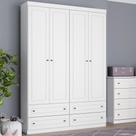 Guarda Roupa Infantil Americano com 4 Portas e 4 gavetas - Branco