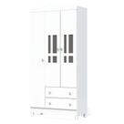 Guarda Roupa Infantil Ariel 3 Portas Branco Brilho Carolina Móveis