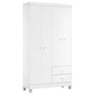 Guarda Roupa Infantil Baby Kids 4 Portas Branco Flex Incorplac