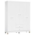 Guarda Roupa Infantil Baby Kids 6 Portas Branco Brilho - Incorplac