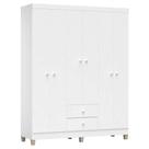 Guarda Roupa Infantil Baby Kids 6 Portas Branco Brilho Incorplac
