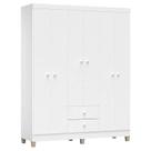 Guarda Roupa Infantil Baby Kids 6 Portas Branco Brilho Incorplac