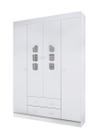 Guarda Roupa Infantil Bebê Lívia 2 Gavetas 4 Portas Branco - Phoenix Baby