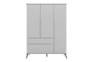 Guarda Roupa Infantil Bebê Retrô Ana Vitória 3 Portas Cinza 100% MDF Guarda Roupa Infantil Bebê Retrô Ana Vitória 3 Portas Cinza 100% MDF