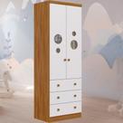 Guarda Roupa Infantil Bolinha 2 Portas 3 Gavetas MDF Faura