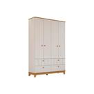Guarda Roupa Infantil c/ 4 Portas e 4 Gavetas Biscoito Off White/Nature - Permóbili Baby