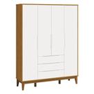 Guarda Roupa Infantil Classic Elfe Branco Acetinado Savana Amadeirado - Reller Guarda Roupa Infantil Classic Elfe Branco Acetinado Savana Amadeirado - Reller