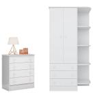 Guarda Roupa Infantil Com 2 Portas E Cômoda 4 Gavetas - Móveis Leartam
