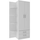 Guarda Roupa Infantil com Cantoneira Evidencia 2 Portas Cor Branco