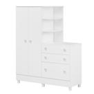 Guarda Roupa Infantil com Comoda c/ pés Doce Sonho Branco Guarda Roupa Infantil com Comoda c/ pés Doce Sonho Branco