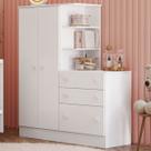 Guarda-Roupa Infantil com Cômoda Doce Sonho 2 Portas 3 Gavetas Branco - Qmovi