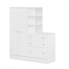 Guarda Roupa Infantil Doce Sonho 2 Portas 3 Gavetas Branco Qmovi