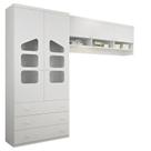 Guarda Roupa Infantil Eloisa 2 Portas com Modulo Aéreo Branco Brilho - Phoenix Baby