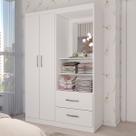 Guarda-Roupa Infantil Gabe 2 Portas 2 Gavetas com Espelho Branco - Panorama Móveis