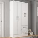 Guarda-Roupa Infantil Isabel 4 Portas 2 Gavetas Cor Branco