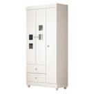 Guarda Roupa Infantil Life 3 Portas Branco Flex - Tigus Baby