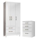 Guarda Roupa Infantil Lima E Cômoda Ms913 Branco Moval
