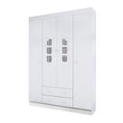Guarda Roupa Infantil Lina 147cm 100% MDF Branco Brilho - sallar home