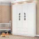 Guarda Roupa Infantil Lívia com 4 Portas - Branco