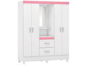 Guarda Roupa Infantil Lord Branco Rosa - Demóbile
