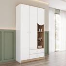 Guarda Roupa Infantil Magia 3 Portas 2 Gavetas com Nichos Decorativos Branco/Jequitibá