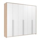 Guarda-roupa Infantil Mdf 6 Portas Modulados Branco /Carvalho Treviso Guarda-roupa Infantil Mdf 6 Portas Modulados Branco /Carvalho Treviso