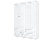 Guarda Roupa Infantil Mississipi 4 Portas Branco Henn