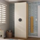 Guarda Roupa Infantil Modulado 2 Portas com Cabideiro Joy Kids CabeCasa MadeiraMadeira Cinza/Avena