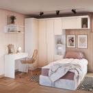 Guarda-Roupa Infantil Modulado 6 Peças Infinity Branco/Line/Blush
