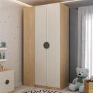 Guarda Roupa Infantil Modulado de Canto 2 Portas Joy Kids CabeCasa MadeiraMadeira Cinza/Avena