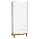 Guarda Roupa Infantil New Classic 2 Portas Branco Com Pés Madeira - Reller Guarda Roupa Infantil New Classic 2 Portas Branco Com Pés Madeira - Reller