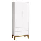 Guarda Roupa Infantil New Classic 2 Portas Branco Com Pés Madeira Reller
