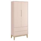 Guarda Roupa Infantil New Classic 2 Portas Rosa com Pés Madeira Natural Reller Guarda Roupa Infantil New Classic 2 Portas Rosa com Pés Madeira Natural Reller