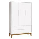 Guarda Roupa Infantil New Classic 3 Portas Branco Com Pés Madeira Reller