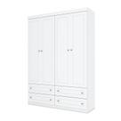 Guarda Roupa Infantil Nova York 4 Portas Branco HP Henn