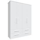Guarda Roupa Infantil Peroba Charlô MDF 4 Portas Lisa Branco