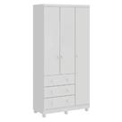 Guarda-Roupa Infantil Peroba Junior 3 Portas 3 Gaveta Branco