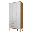Guarda Roupa Infantil Peroba Sky 3 Portas Cor Branco com Amêndoa Guarda Roupa Infantil Peroba Sky 3 Portas Cor Branco com Amêndoa