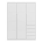 Guarda Roupa Infantil Perola 4 Portas MDF Alto Brilho Branco Pheonix Baby