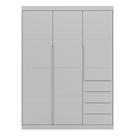 Guarda Roupa Infantil Pietra 3 Portas e 4 Gavetas Cinza - PR Baby