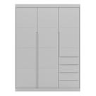 Guarda Roupa Infantil Pietra 3 Portas e 4 Gavetas Cinza - PR Baby