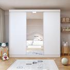 Guarda Roupa Infantil Premium Elô com Espelho 3 Portas 4 Gavetas 205,9cm Minastex Branco Guarda Roupa Infantil Premium Elô com Espelho 3 Portas 4 Gavetas 205,9cm Minastex Branco