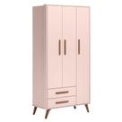 Guarda Roupa Infantil Q 3830 Retrô Rosa - Qmovi
