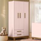 Guarda-Roupa Infantil Q Encanto 3 Portas 2 Gavetas Rosa - Qmovi Guarda-Roupa Infantil Q Encanto 3 Portas 2 Gavetas Rosa - Qmovi