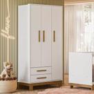 Guarda Roupa Infantil Q Encanto Slim 4340 Branco Acetinado Ambiente - Qmovi Guarda Roupa Infantil Q Encanto Slim 4340 Branco Acetinado Ambiente - Qmovi