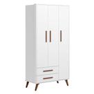 Guarda Roupa Infantil Retrô 3830 Branco Acetinado - Qmovi Guarda Roupa Infantil Retrô 3830 Branco Acetinado - Qmovi