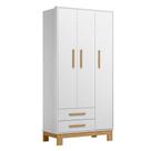 Guarda Roupa Infantil Slim 4340 Branco Acetinado - Qmovi